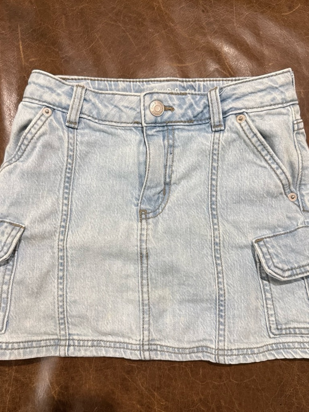 Cat & Jack Light Blue Denim Cargo Mini Skirt
